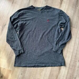 Polo Ralph Lauren Tee Men's Size Medium Gray Long Sleeve Crewneck Preppy T Shirt